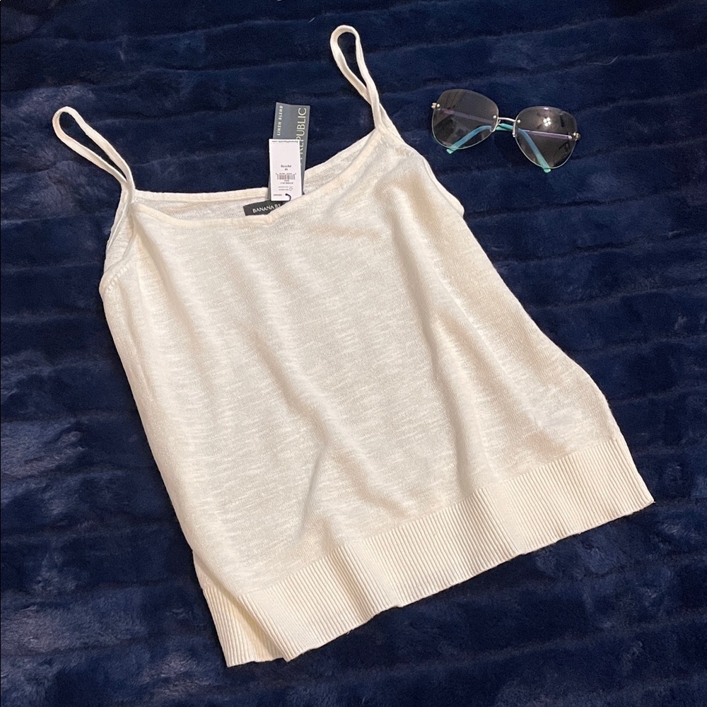 NWT Banana Republic Linen-Blend Sweater Tank M Petite